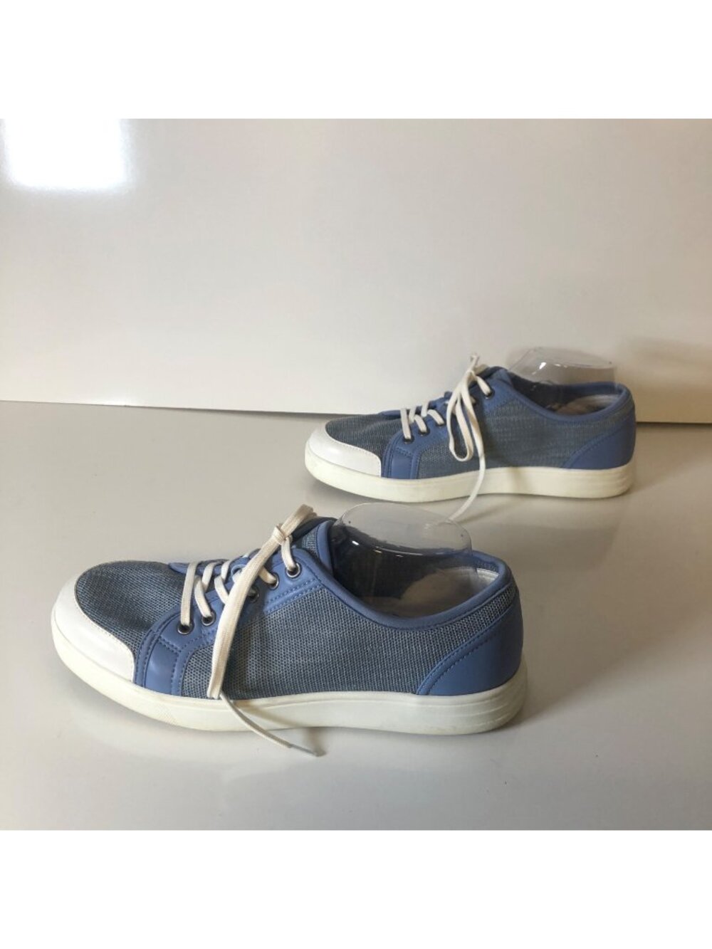 Traq by Alegria Blue Fabric Sneakers Womens 10.5 - 11 Laced Casual Shoe